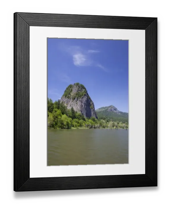Framed Print : USA, Washington, Columbia River Gorge, Beacon Rock, on the Columbia River; 800 foot