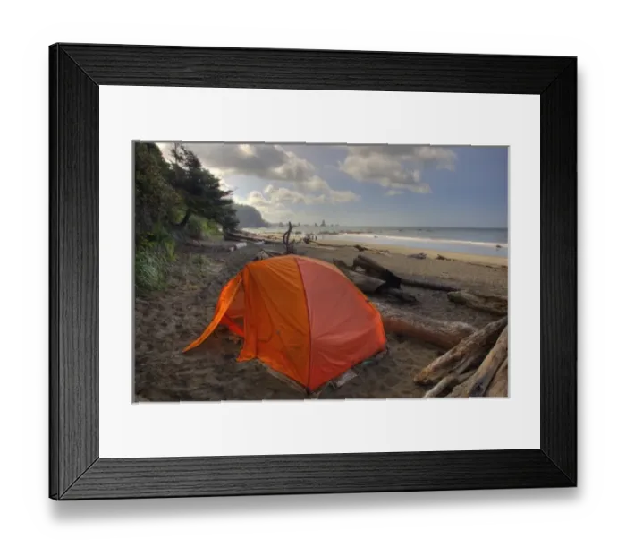 Framed Print : USA, Washington, Olympic National Park, Third Beach, Beach camping Framed Print : USA, Washington, Olympic National Park, Third Beach, Beach camping