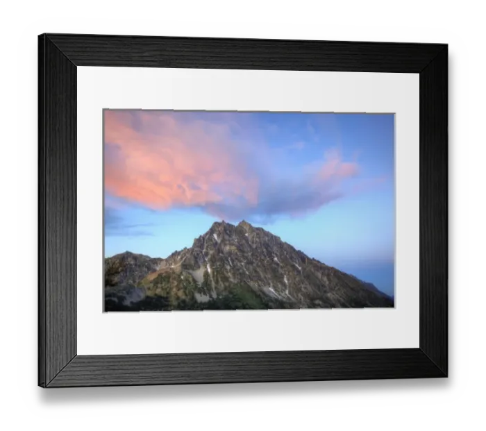 Framed Print : WA, Alpine Lakes Wilderness, Stuart Range, Mount Stuart, at sunset Framed Print : WA, Alpine Lakes Wilderness, Stuart Range, Mount Stuart, at sunset