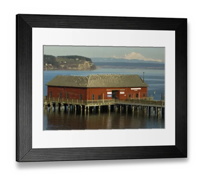 Framed Print : North America, USA, WA, Whidbey Island, Coupeville. Coupeville Wharf with clear view Framed Print : North America, USA, WA, Whidbey Island, Coupeville. Coupeville Wharf with clear view