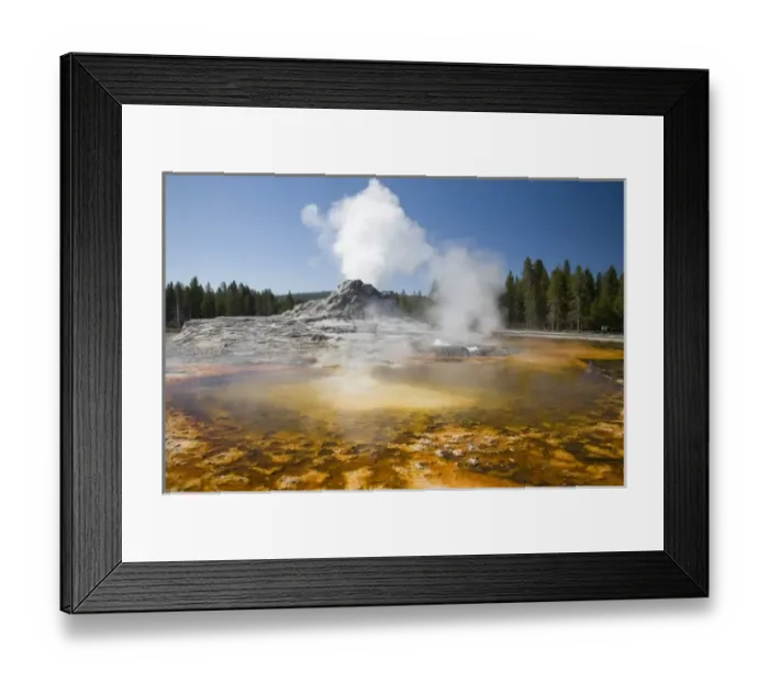 Framed Print : WY, Yellowstone National Park, Upper Geyser Basin, Crested Pool, colorful bacterial mat Framed Print : WY, Yellowstone National Park, Upper Geyser Basin, Crested Pool, colorful bacterial mat