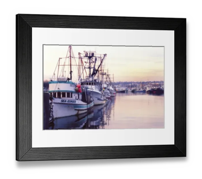 Framed Print : Fishing trawler in harbor in Seattle, Washington Framed Print : Fishing trawler in harbor in Seattle, Washington