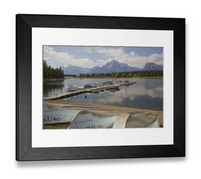 Framed Print : WY, Grand Teton National Park, Colter Bay Marina at Jackson Lake with Teton Range Framed Print : WY, Grand Teton National Park, Colter Bay Marina at Jackson Lake with Teton Range