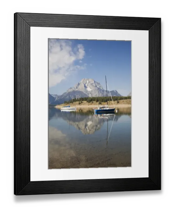 Framed Print : WY, Grand Teton National Park, Signal Mountain Marina at Jackson Lake with Teton Range Framed Print : WY, Grand Teton National Park, Signal Mountain Marina at Jackson Lake with Teton Range