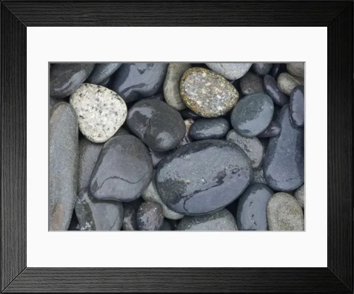 Framed Print : USA, WA, Olympic NP, Rialto Beach, Cobbles on Beach