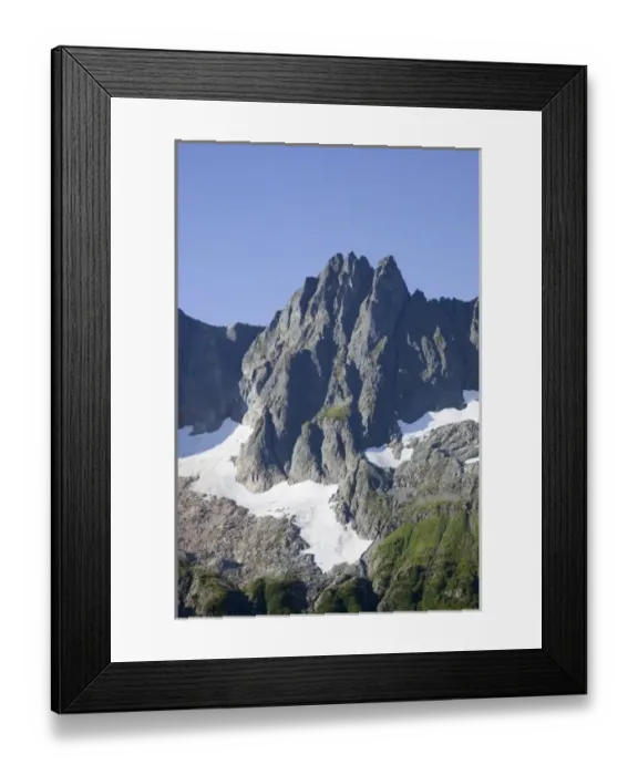 Framed Print : USA, Washington, North Cascades National Park, The Triplets, view from trail to Cascade Framed Print : USA, Washington, North Cascades National Park, The Triplets, view from trail to Cascade