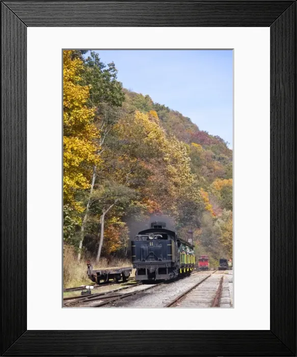 Framed Print : USA, West Virginia, Cass. Cass Scenic Railroad State Park, steam train