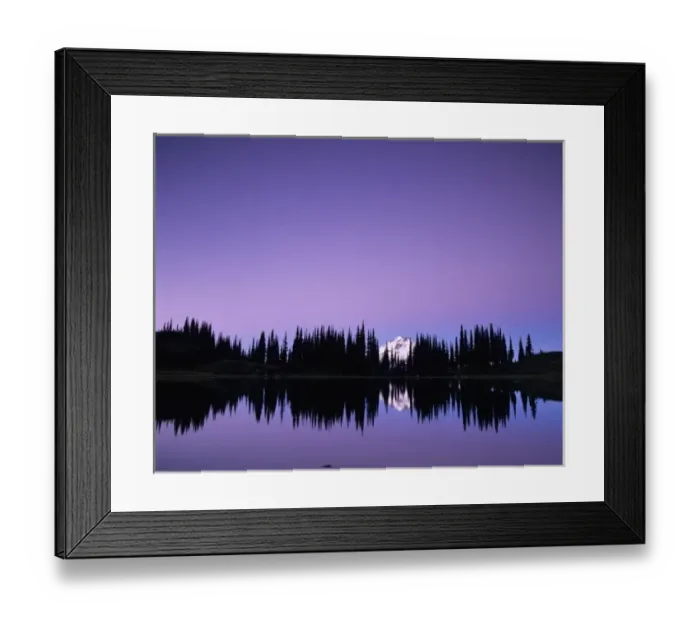 Framed Print : WA, Glacier Peak Wilderness, Glacier Peak at Image Lake, at sunrise