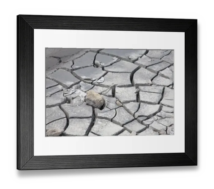 Framed Print : WY, Yellowstone National Park, Mud Volcano area, dried mud patterns Framed Print : WY, Yellowstone National Park, Mud Volcano area, dried mud patterns