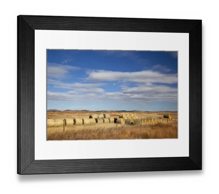 Framed Print : WY, Crook County, Hay Bales
