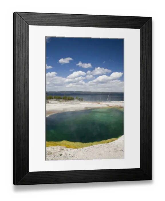 Framed Print : WY, Yellowstone National Park, West Thumb Geyser Basin, on the shore of Yellowstone Lake