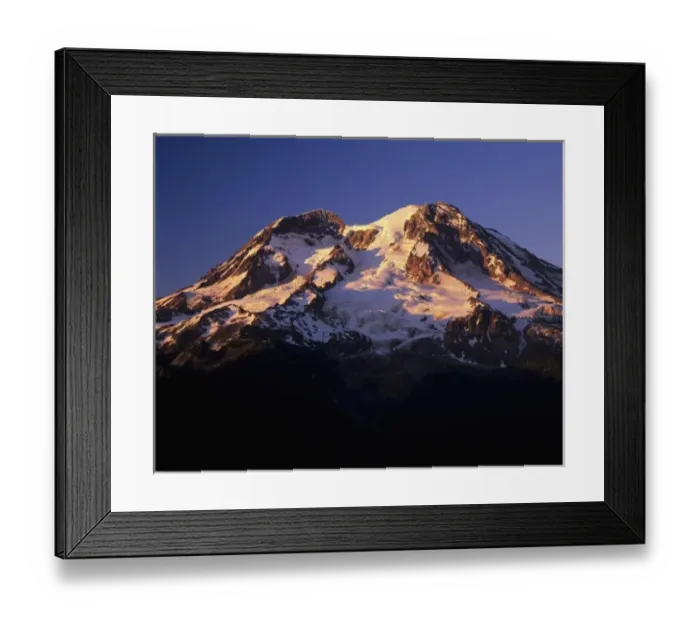 Framed Print : WA, Mt. Rainier NP, Mt. Rainier at sunset from Gobblers Knob