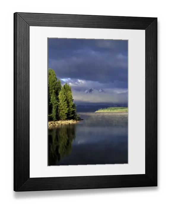 Framed Print : North America, United States, Wyoming, Grand Teton. Reflection on lake