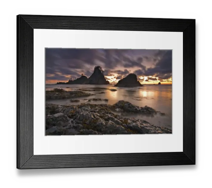 Framed Print : USA, Washington, Olympic National Park. Clouds streak past the Olympic coastline at dusk Framed Print : USA, Washington, Olympic National Park. Clouds streak past the Olympic coastline at dusk