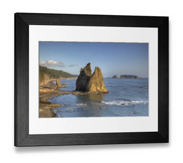 Framed Print : USA, Washington, Olympic National Park, Rialto Beach, Seastack and James Island Framed Print : USA, Washington, Olympic National Park, Rialto Beach, Seastack and James Island