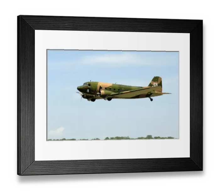 Framed Print : Douglass DC-3  /  C-47 Puff flying in the sky