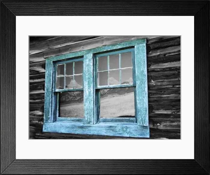 Framed Print : Old log cabin along Moran Row in Grand Tetons N. P. Wyoming with a reflection of