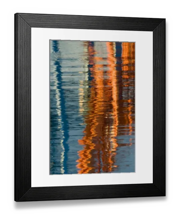 Framed Print : Reflections of cranes at Port of Tacoma, Tacoma, Washington, USA