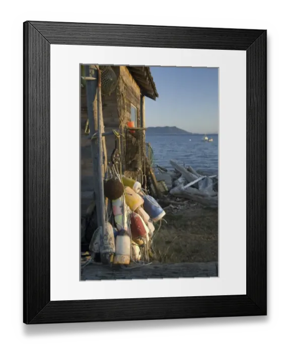 Framed Print : Buoys on Legoe Bay Fishing Shack, Lummi Island, Washington, US Framed Print : Buoys on Legoe Bay Fishing Shack, Lummi Island, Washington, US
