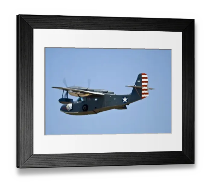 Framed Print : Grumman G 21 Goose Flying at Ea Air Show at Oshkosh, Wisconsin