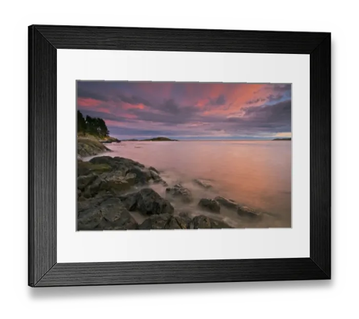 Framed Print : USA, Washington, San Juan Islands. A brilliant sunset at Shark Reef Park on Lopez Island Framed Print : USA, Washington, San Juan Islands. A brilliant sunset at Shark Reef Park on Lopez Island