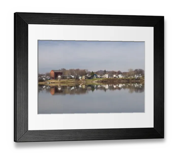 Framed Print : USA, WV, Parkersburg. Belpre, Ohio seen from Point Park on perfect calm day Framed Print : USA, WV, Parkersburg. Belpre, Ohio seen from Point Park on perfect calm day