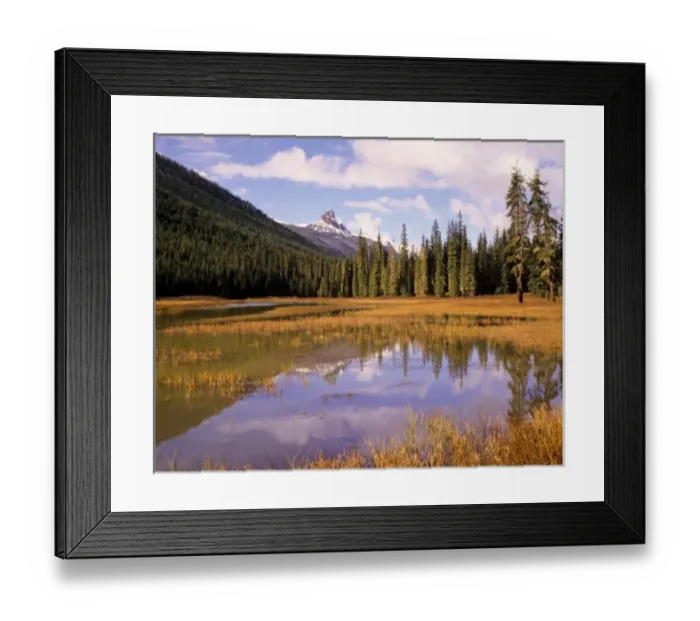 Framed Print : WA, Wenatchee National Forest, Tucquala Lake with Cathedral Rock in background Framed Print : WA, Wenatchee National Forest, Tucquala Lake with Cathedral Rock in background