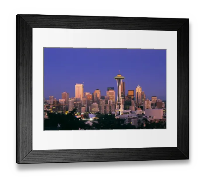 Framed Print : Evening light on the Seattle skyline