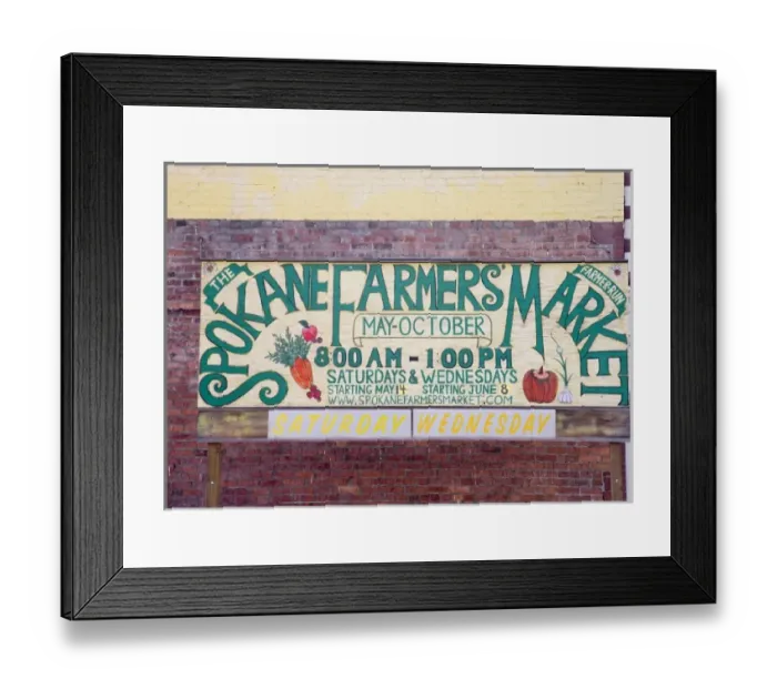 Framed Print : WA, Spokane, Spokane Farmers Market sign Framed Print : WA, Spokane, Spokane Farmers Market sign