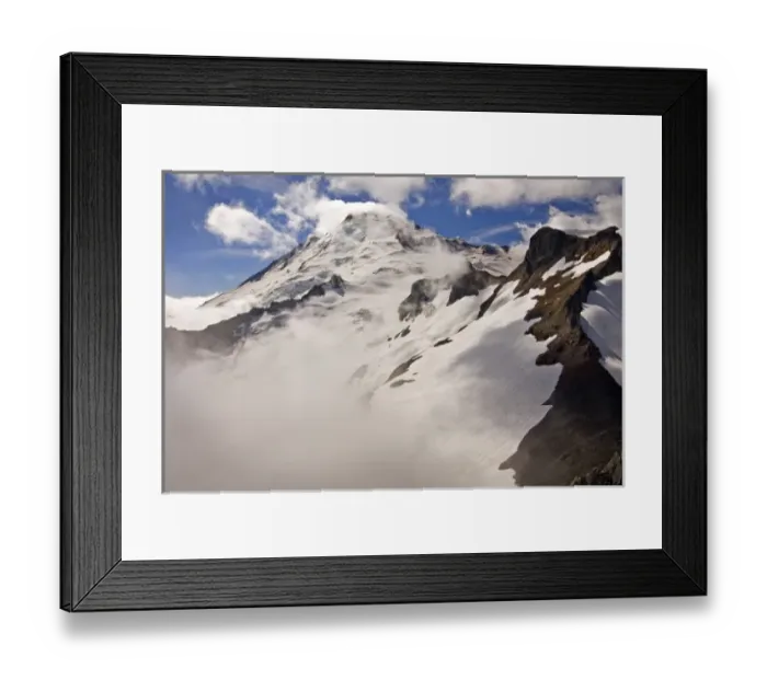 Framed Print : USA, Washington, North Cascades. Clearing storm over Mt. Baker