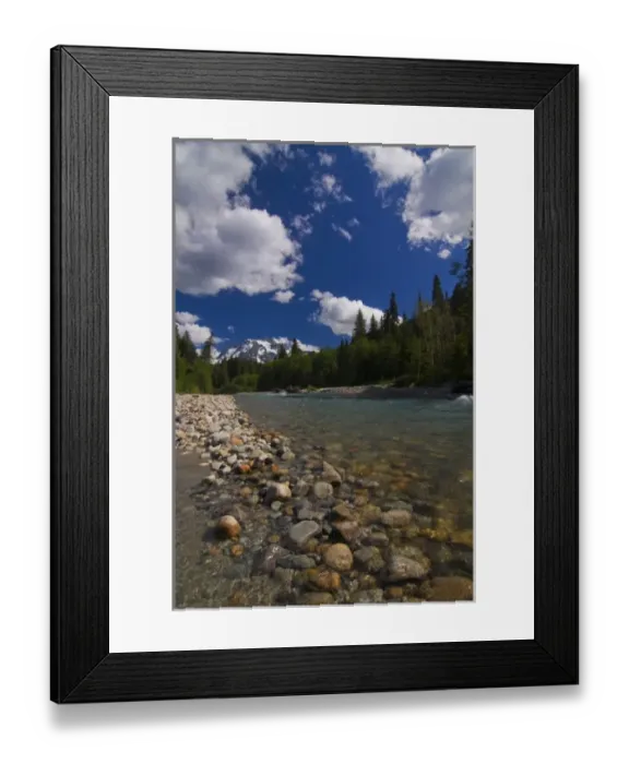 Framed Print : USA, Washington, Cascade Mountains, North Cascades NP. The Nooksak River flows beneath Mt