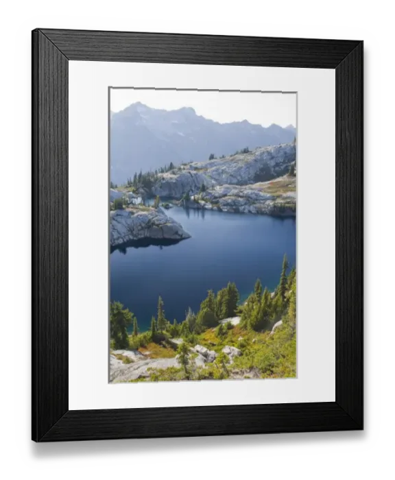 Framed Print : WA, Alpine Lakes Wilderness, Lower Robin Lake, Mount Daniel in background Framed Print : WA, Alpine Lakes Wilderness, Lower Robin Lake, Mount Daniel in background