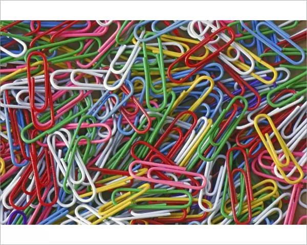 USA, Assortment of multicolored paper clips