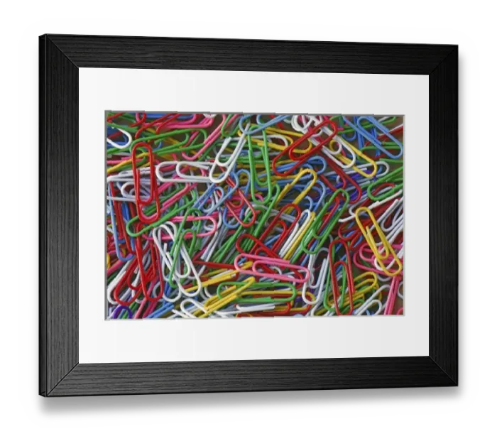 Framed Print : USA, Assortment of multicolored paper clips Framed Print : USA, Assortment of multicolored paper clips