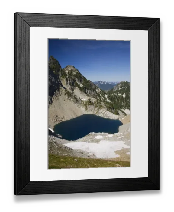 Framed Print : WA, Alpine Lakes Wilderness, Chair Peak Lake, view from Melakwa Pass Framed Print : WA, Alpine Lakes Wilderness, Chair Peak Lake, view from Melakwa Pass