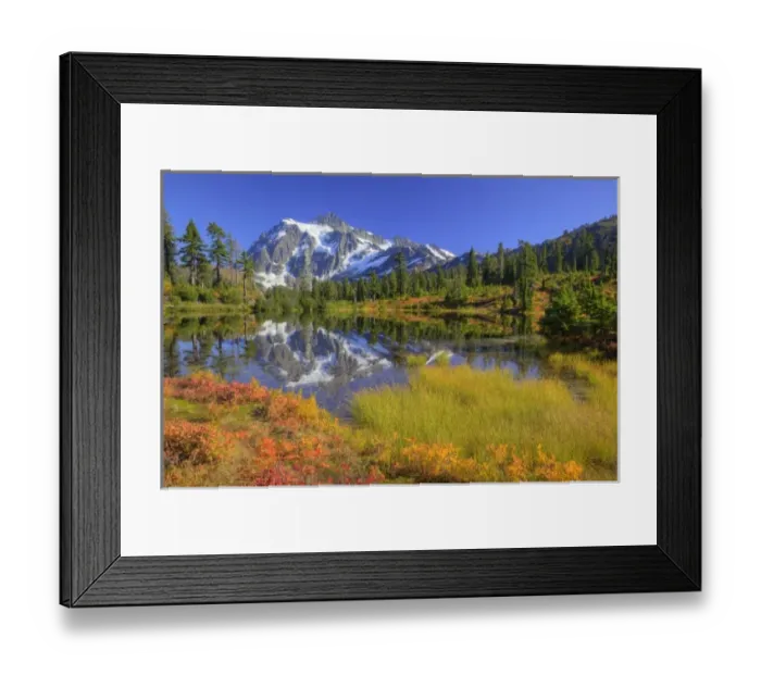 Framed Print : WA, Heather Meadows Recreation Area, Mt. Shuksan, reflected in Picture Lake Framed Print : WA, Heather Meadows Recreation Area, Mt. Shuksan, reflected in Picture Lake