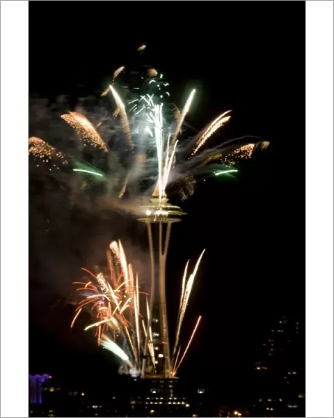 WA, Seattle, New Years Eve celebration at the Space Needle