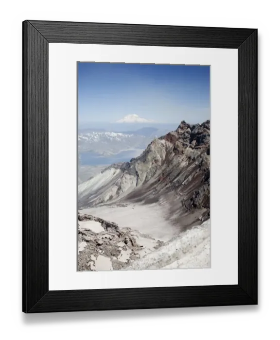 Framed Print : WA, Mount Saint Helens National Volcanic Monument, view from the crater rim, Spirit Lake and Mt