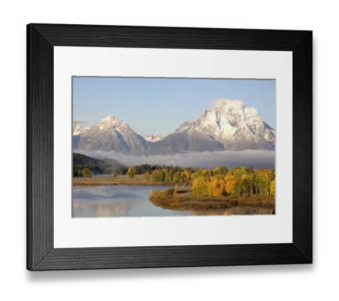 Framed Print : USA. Wyoming. Grand Tetons National Park. Snake river meanders up to snowy Mt. Moran Framed Print : USA. Wyoming. Grand Tetons National Park. Snake river meanders up to snowy Mt. Moran