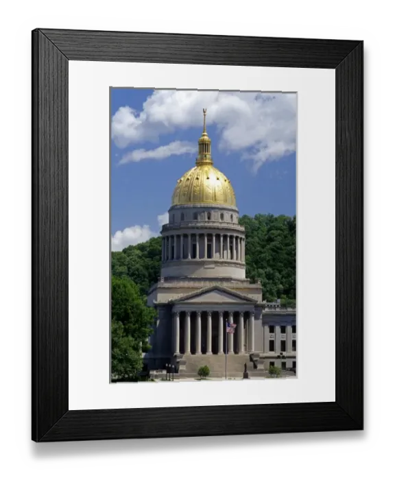 Framed Print : The West Virginia state capitol building with gold leaf dome in Charleston Framed Print : The West Virginia state capitol building with gold leaf dome in Charleston