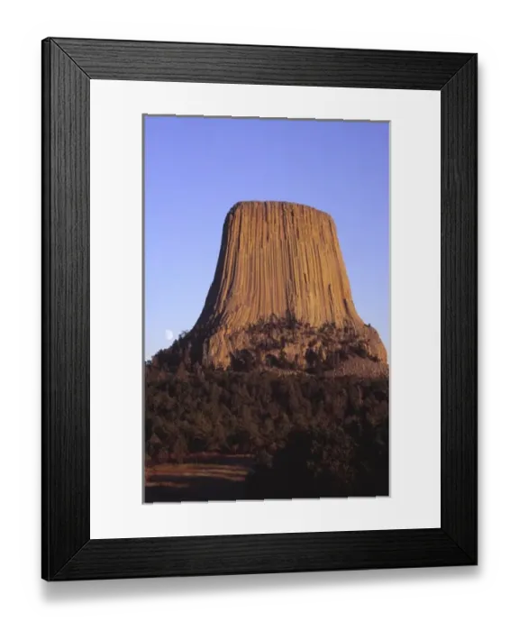 Framed Print : Devils Tower National Monument, Wyoming, USA. North Side of Devils Tower at Moonrise Framed Print : Devils Tower National Monument, Wyoming, USA. North Side of Devils Tower at Moonrise