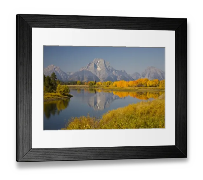 Framed Print : WY, Grand Teton National Park, Teton Range and Mount Moran with Snake River at Oxbow Bend
