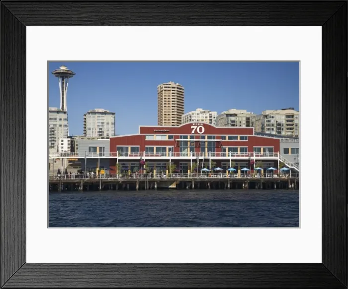 Framed Print : WA, Seattle, Pier 70 and Space Needle from Elliott Bay Framed Print : WA, Seattle, Pier 70 and Space Needle from Elliott Bay