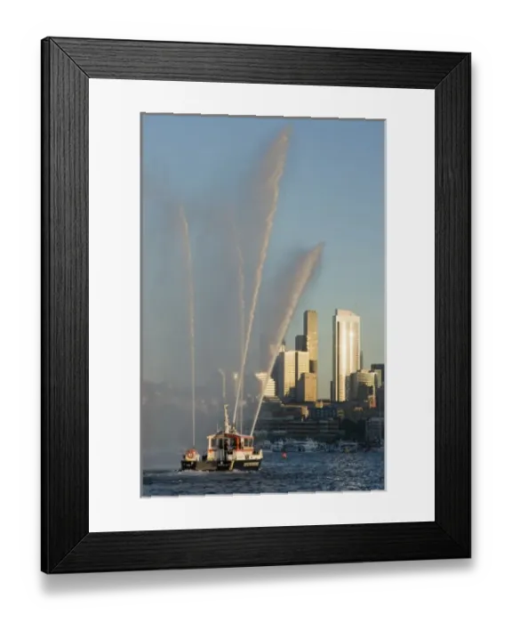 Framed Print : WA, Seattle, Lake Union, 4th of July