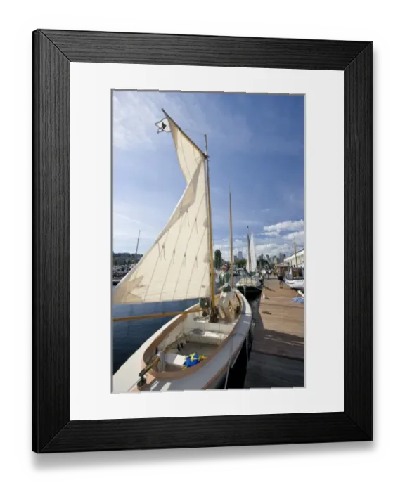 Framed Print : Washington, Seattle, Center for Wooden Boats on Lake Union