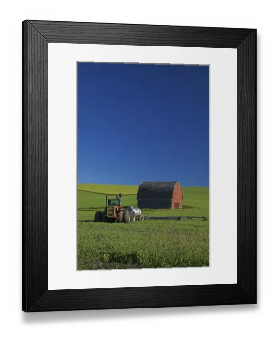 Framed Print : USA, Washington, Old Red Barn in the Spring Green Wheat Field Framed Print : USA, Washington, Old Red Barn in the Spring Green Wheat Field