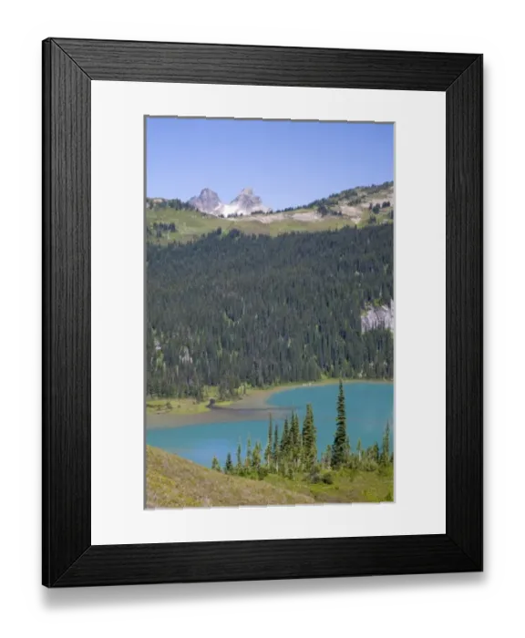 Framed Print : WA, Glacier Peak Wilderness, Lyman Lake, with twin peaked Sitting Bull Mountain Framed Print : WA, Glacier Peak Wilderness, Lyman Lake, with twin peaked Sitting Bull Mountain