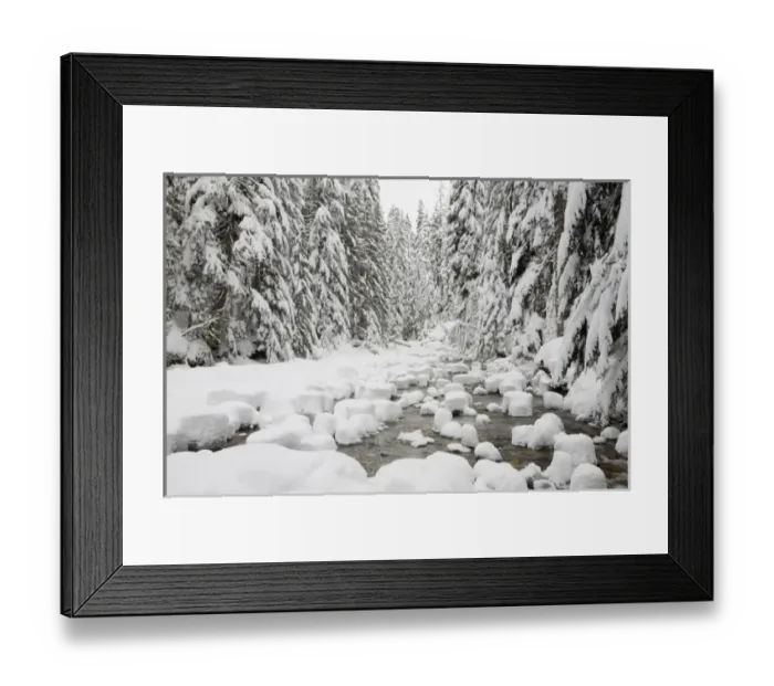 Framed Print : WA, Mount Baker Snoqualmie National Forest, South Fork Snoqualmie River, with a mantle Framed Print : WA, Mount Baker Snoqualmie National Forest, South Fork Snoqualmie River, with a mantle