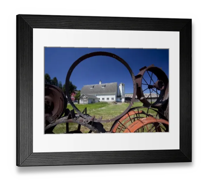 Framed Print : USA, Washington, Whitman County, Uniontown, The Palouse, Wheel fence and barn (Dahman Framed Print : USA, Washington, Whitman County, Uniontown, The Palouse, Wheel fence and barn (Dahman