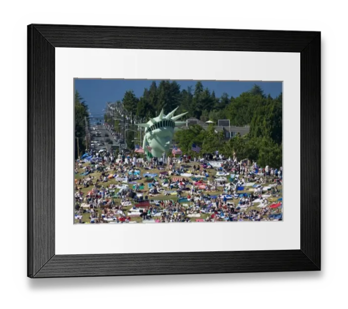 Framed Print : WA, Seattle, Gasworks Park, 4th of July